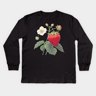 Strawberry Ukiyoe Art Japanese Art Kids Long Sleeve T-Shirt